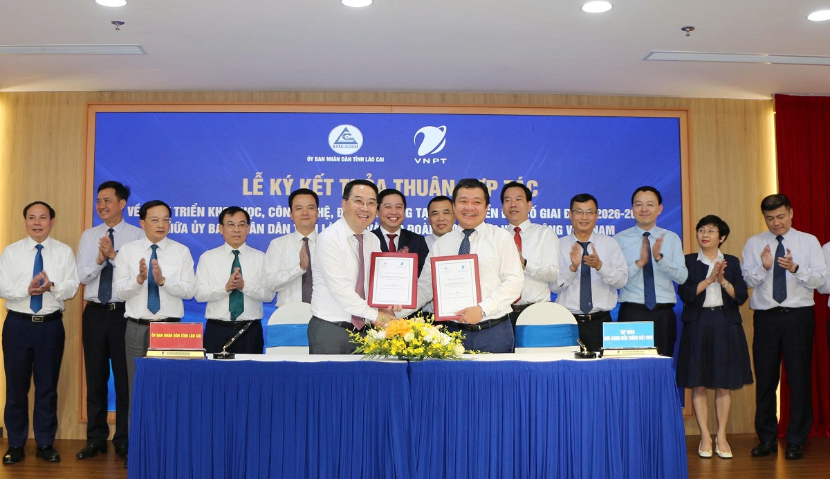 TỈNH LÀO CAI VÀ TẬP ĐOÀN BƯU CHÍNH VIỄN THÔNG VIỆT NAM KÝ KẾT THỎA THUẬN HỢP TÁC PHÁT TRIỂN KHOA HỌC, CÔNG NGHỆ, ĐỔI MỚI SÁNG TẠO VÀ CHUYỂN ĐỔI SỐ GIAI ĐOẠN 2026 - 2030